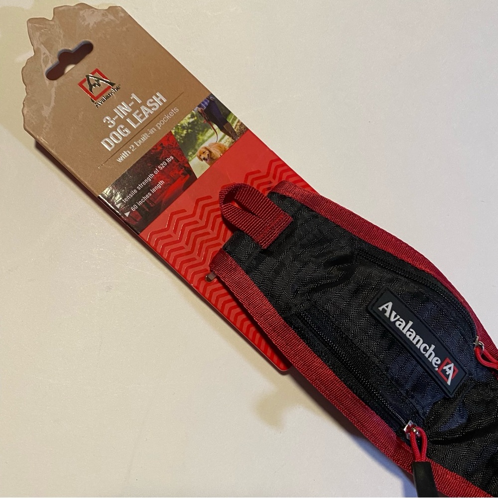 Avalanche leash heavy duty 520 lb tensile strength 60”long 2 pockets DL329-RDA